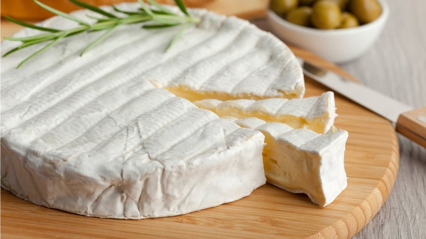 This is a stock photo of fresh brie cheese.