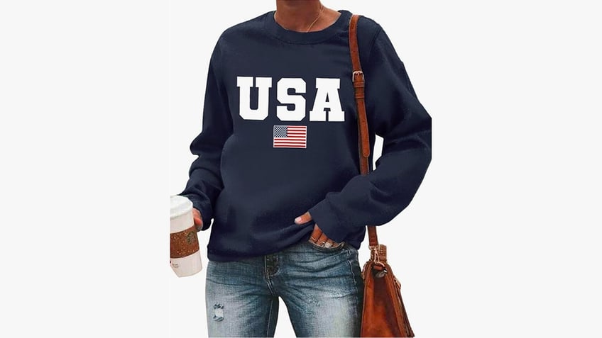 Amazon ECOMM patriotic mom sweatshirt