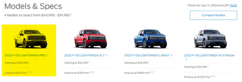 ford slashes f 150 lightning truck prices by up to 10000 as ev war heats up
