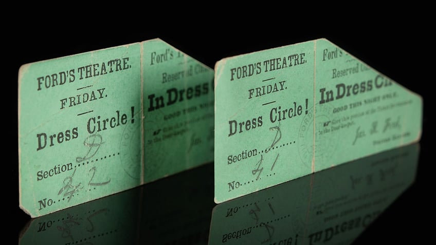 fords theatre tickets from night of lincoln assassination sell for 2625k at auction