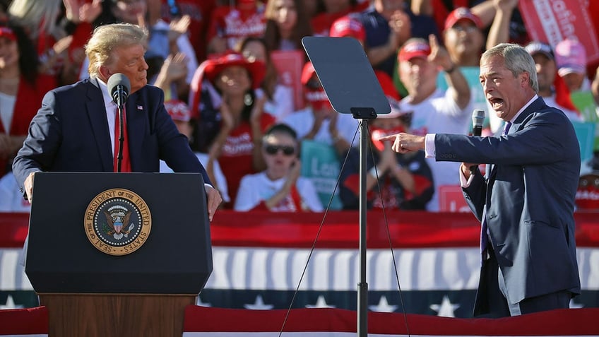 Nigel Farage campaigns with Trump