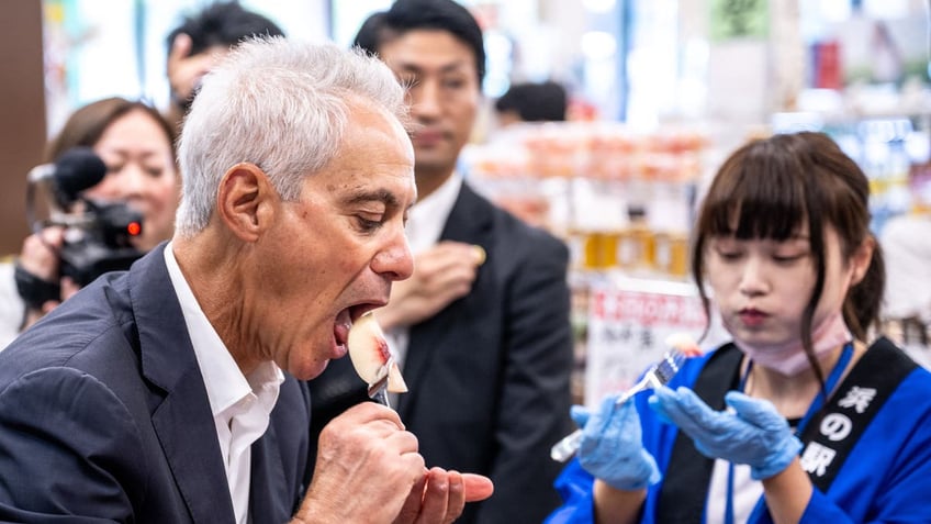 former chicago mayor eats fukushima seafood amid nuclear wastewater panic we are going to all eat it