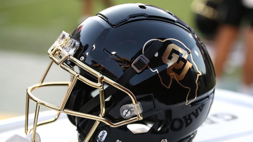 Colorado Buffaloes Helmet on bench