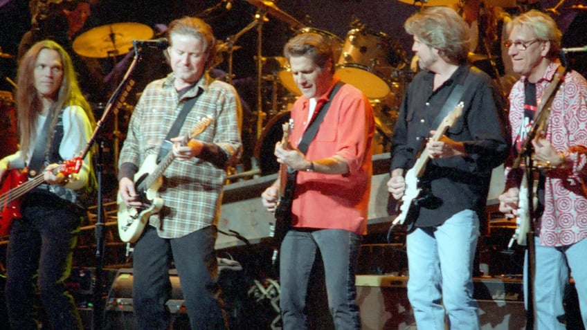 The Eagles performing in 1995 after reuniting