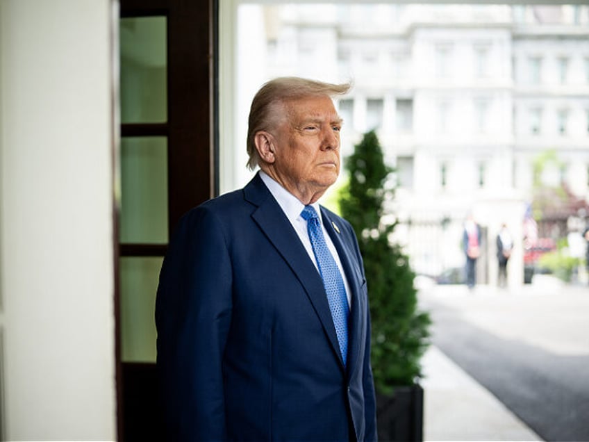 Europe - President Donald Trump greets Prime Minister Gahr Store of Norway, Thursday, Apri