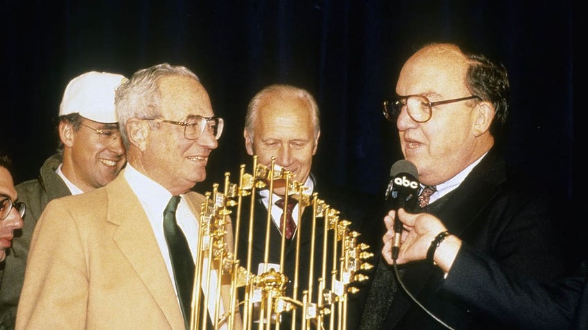 Fay Vincent with trophy