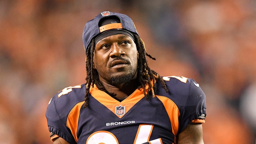 Adam Jones looks on during a Broncos game