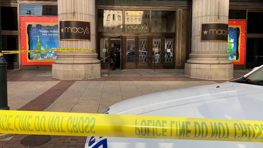 Macy's stabbing scene in Philadelphia