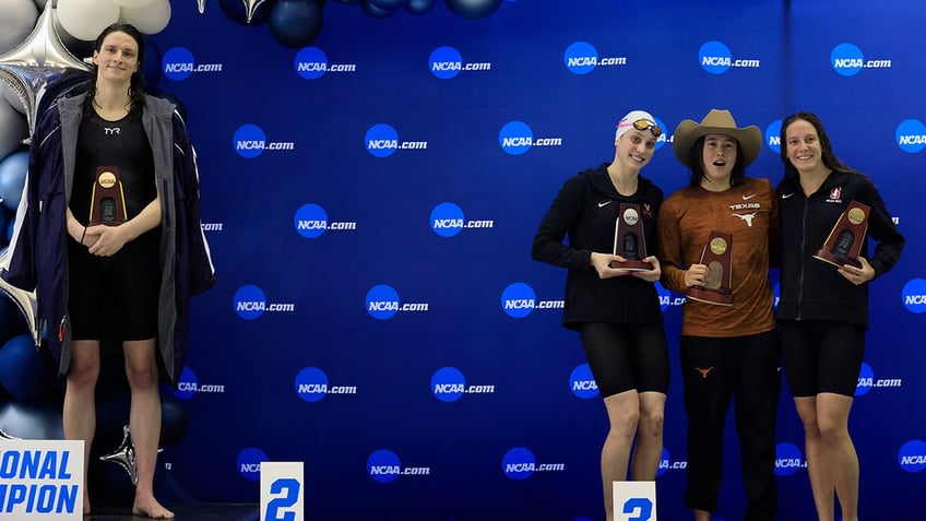 NCAA Nationals podium with Lia Thomas