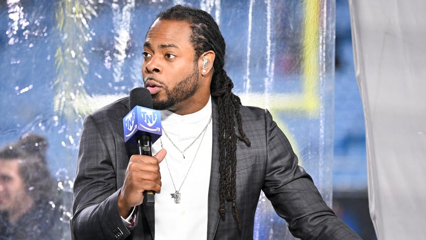 Richard Sherman with microphone