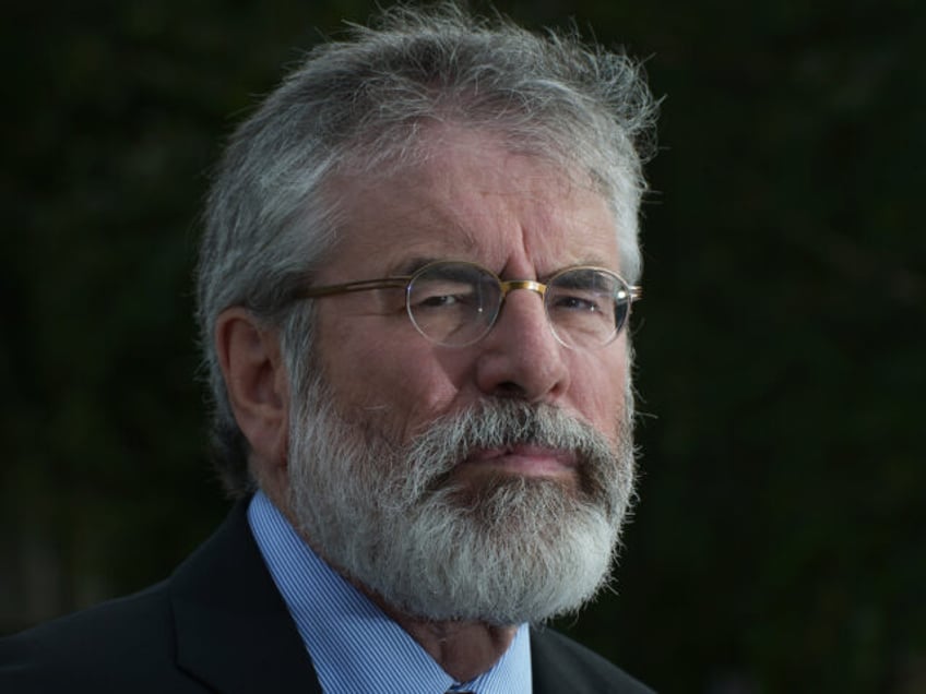 BELFAST, NORTHERN IRELAND - SEPTEMBER 21: Sinn Fein President Gerry Adams pictured at a press conference at Stormont on September 21, 2015 in Belfast, Northern Ireland. The Northern Irish political parties resumed round table talks today after the government commissioned an independent assessment of paramilitary activity. Arrests have been made …