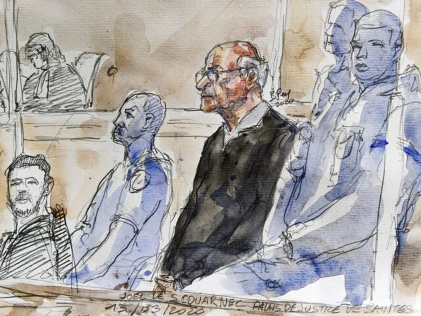 This court sketch released by the artist on March 13, 2020, shows French retired surgeon J