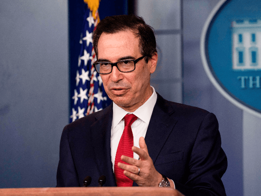 US Treasury Secretary Steven Mnuchin speaks on regulatory issues associated with crypto cu