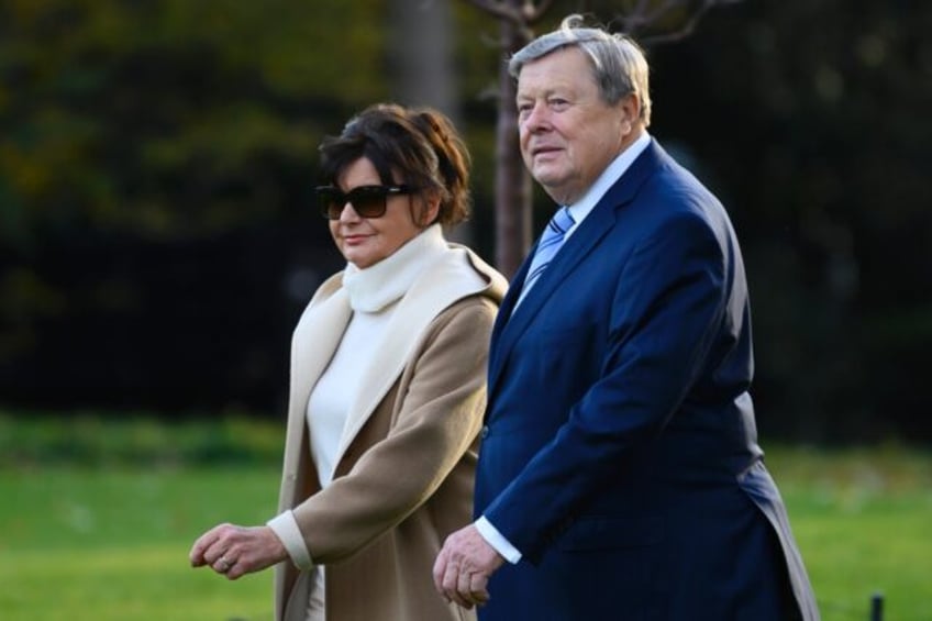 Amalija Knavs, the late mother of former US first lady Melania Trump, is shown here departing the White House with her husband Victor Knavs on November 26, 2019