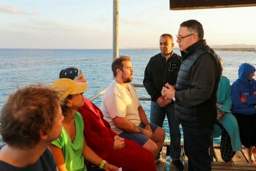 Red Sea governor Amr Hanafi visited survivors rescued from a capsized vessel in the Red Se