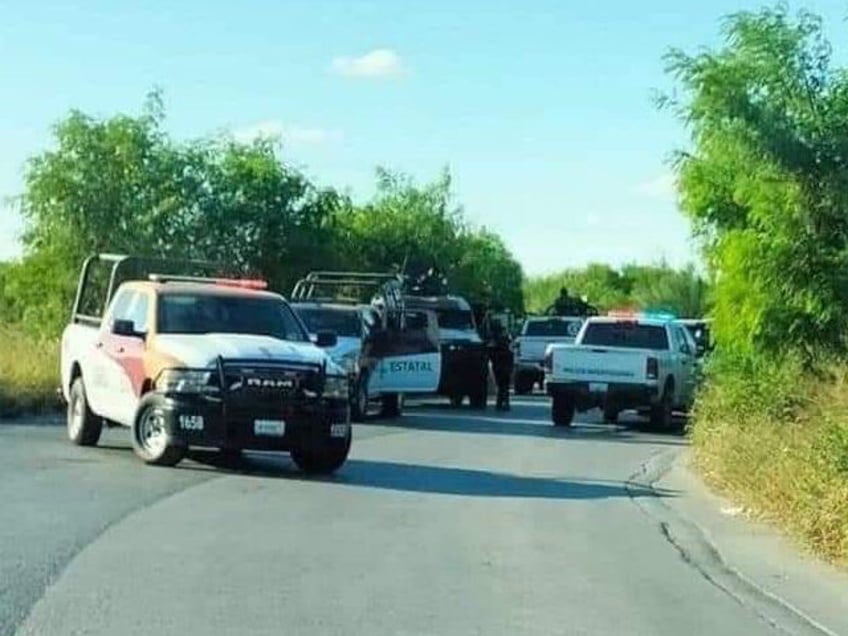 State cops secure the scene of a shootout in Matamoros. (Credit: Breitbart Texas / Cartel