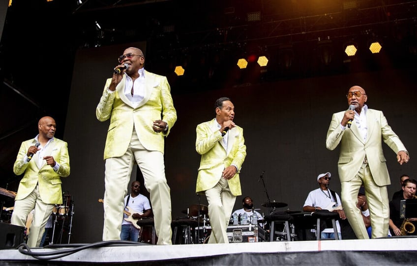 FILE - Roquel Payton, from left, Alexander Morris, Ronnie McNeir, and Duke Fakir of the Four Tops perform at the All In Music & Arts Festival in Indianapolis on Sept. 3, 2022. Morris filed a lawsuit Monday against Ascension Macomb-Oakland Hospital in Warren, Mich. He is claiming racial discrimination and other misconduct during a 2023 visit for chest pain and breathing problems. (Photo by Amy Harris/Invision/AP, File)