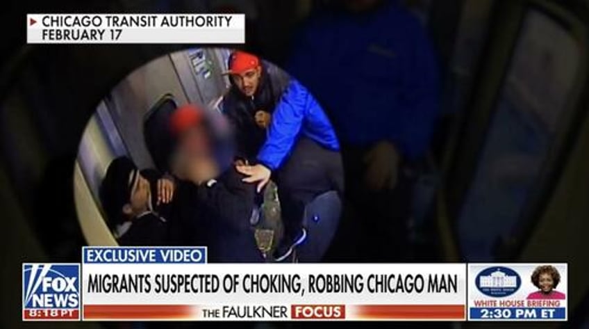 four venezuelan migrants choked robbed man on chicago train in february newly released video shows