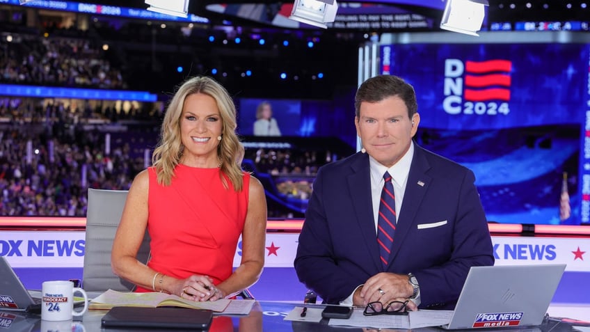 Martha MacCallum and Bret Baier co-anchored coverage of the Democratic National Convention. (FOX News Media)