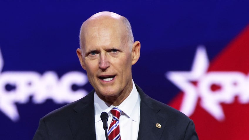 Sen. Rick Scott (R-FL) speaks during the annual Conservative Political Action Conference at Gaylord National Resort &amp; Convention Center on March 2, 2023 in National Harbor, Maryland.