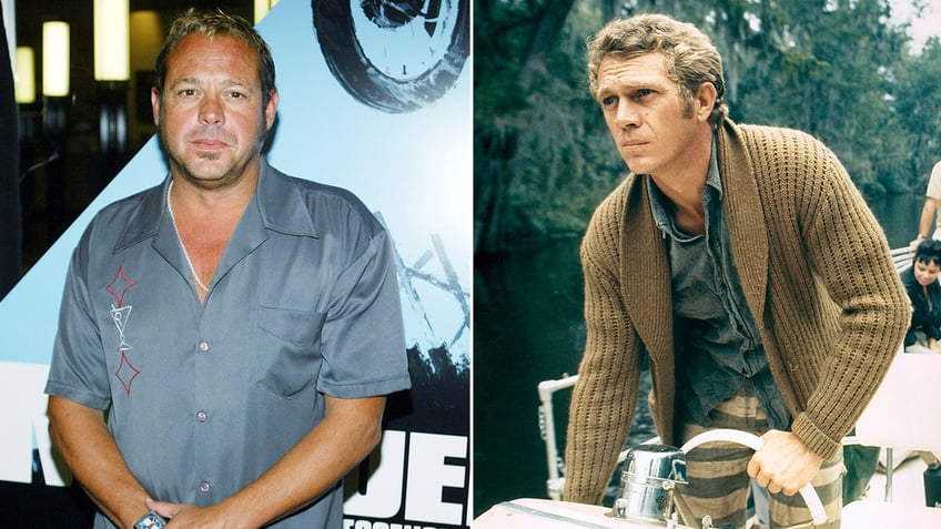 Side by side photos of Chad McQueen and Steve McQueen