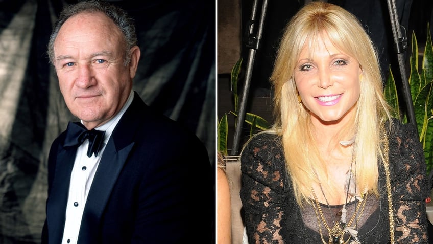 split photos - Gene Hackman and Pamela Bach