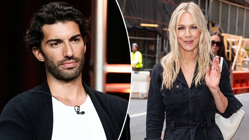 Justin Baldoni photo split with photo of Jennie Garth