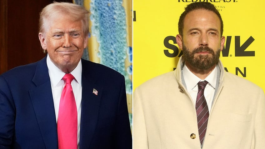 A split image of Donald Trump and Ben Affleck