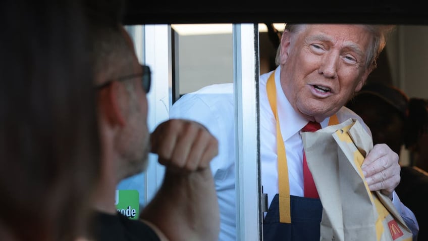 Donald Trump at McDonald's drive-thru