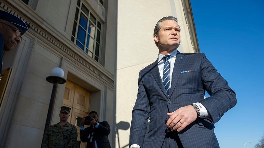 Hegseth outside Pentagon