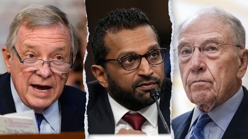 A split photo of Sen. Dick Durbin, D-Ill., Trump FBI director nominee, Kash Patel, and Sen. Chuck Grassley, R-Ia.