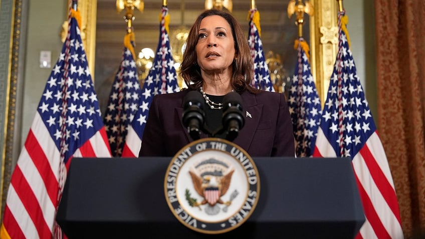 Vice President Kamala Harris speaks following her meeting with Netanyahu on Thursday.