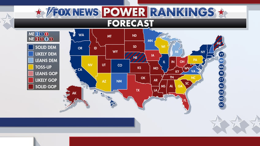 Fox News Power Rankings presidential map. 