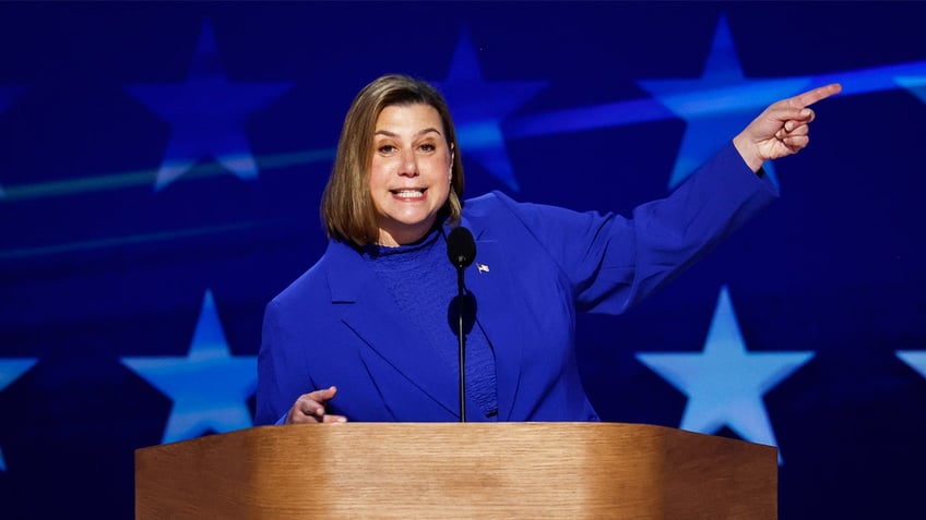 Rep. Elissa Slotkin of Michigan speaks on stage during the final day of the Democratic National Convention at the United Center on August 22, 2024 in Chicago, Illinois. (Photo by Chip Somodevilla/Getty Images)