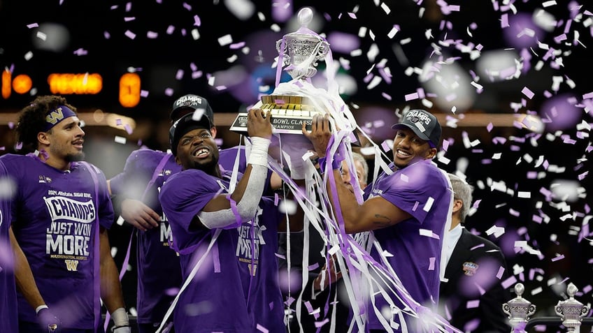 Michael Penix Jr. celebrates Sugar Bowl victory