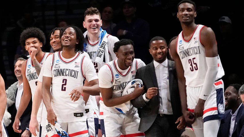 UConn players celebrate