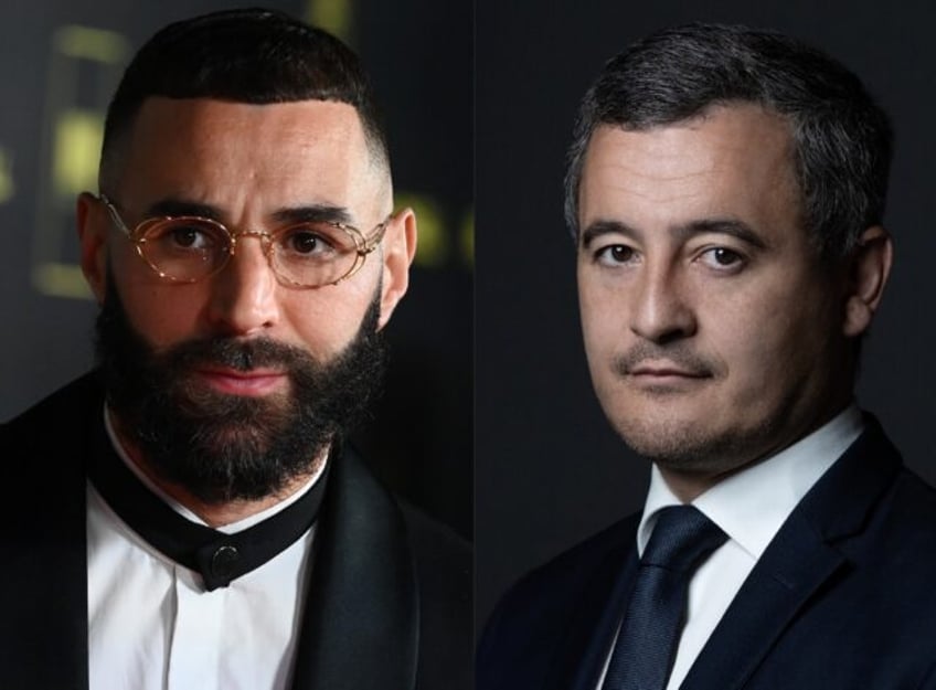 Benzema (left) accused Darmanin of underminig his honour and reputation