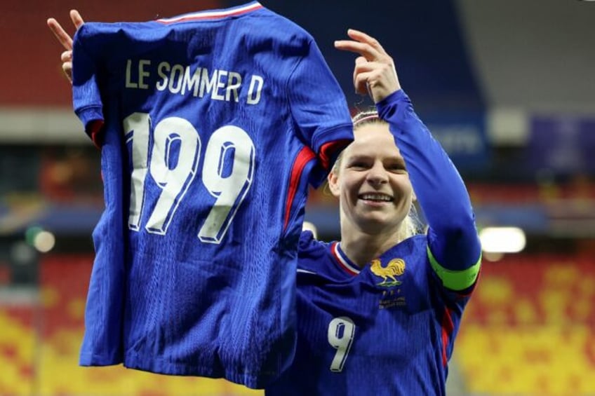 Eugenie Le Sommer after her record 199th cap for France