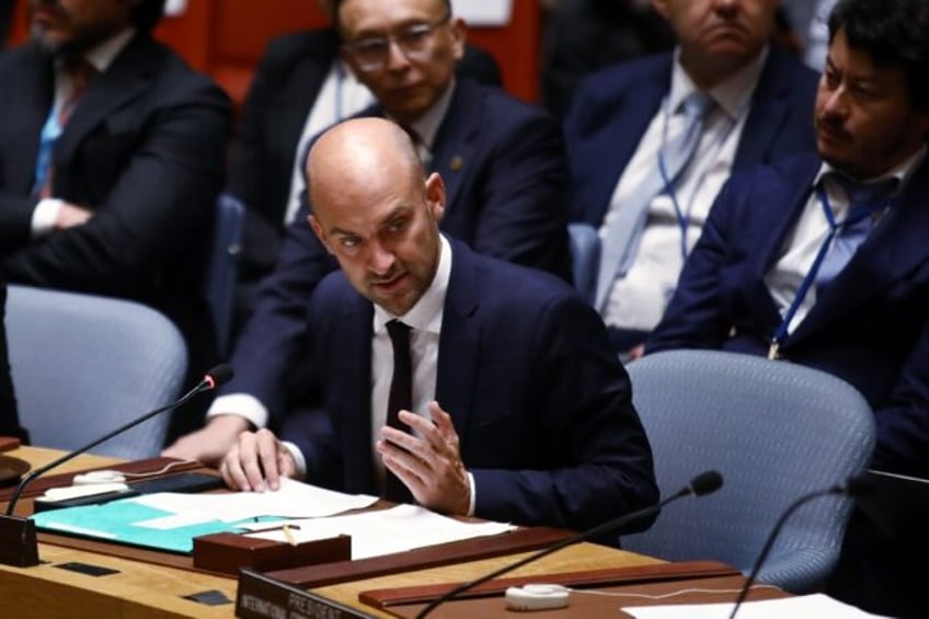 French Foreign Minister Jean-Noel Barrot addresses the UN Security Council