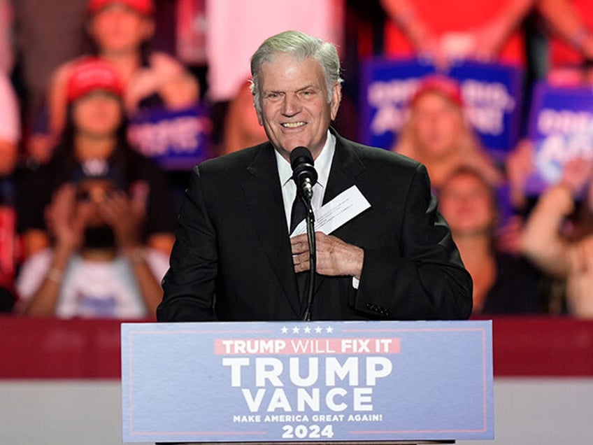 Rev. Franklin Graham speaks and gives the invocation before Republican presidential nomine