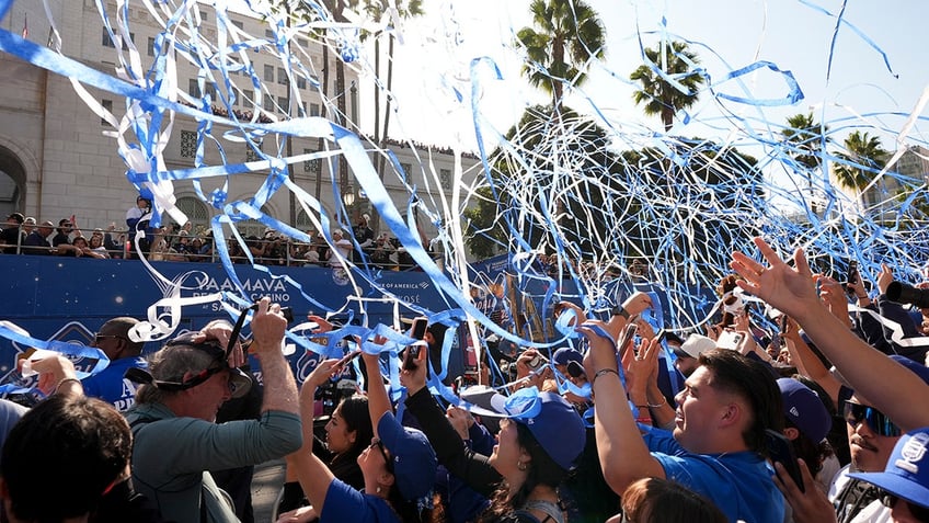 Dodgers fan cheers