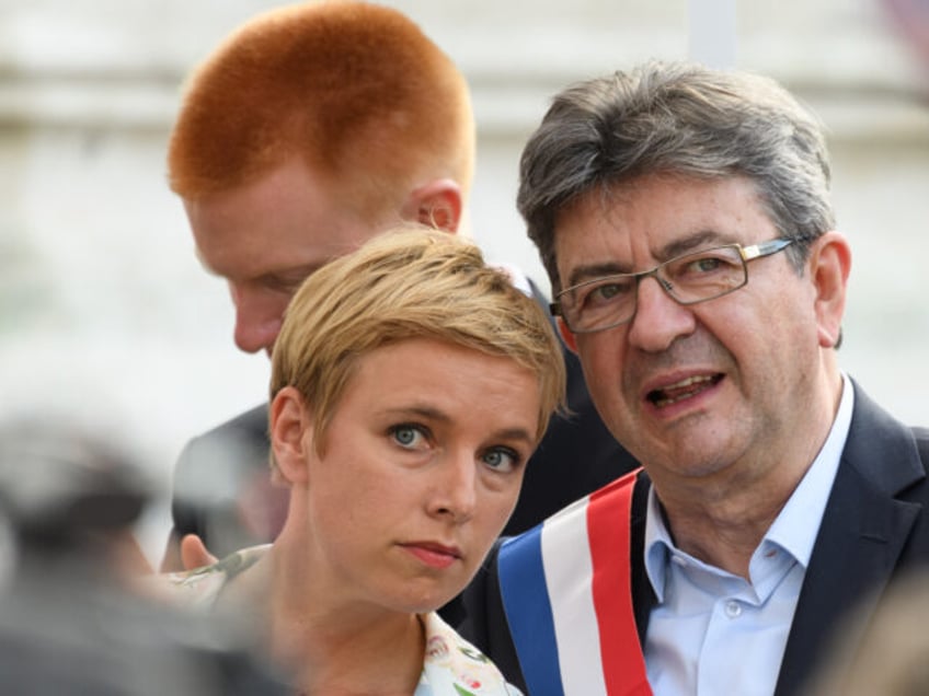 La France Insoumise (LFI) leftist party's parliamentary group president Jean-Luc Melenchon