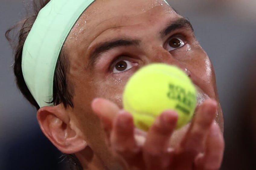 Eyes on the prize: Rafael Nadal serves to Alexander Zverev