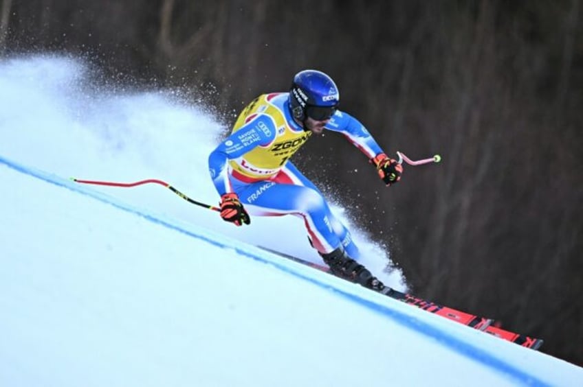 France's Cyprien Sarrazin during a training run on Friday before his crash in Bormio