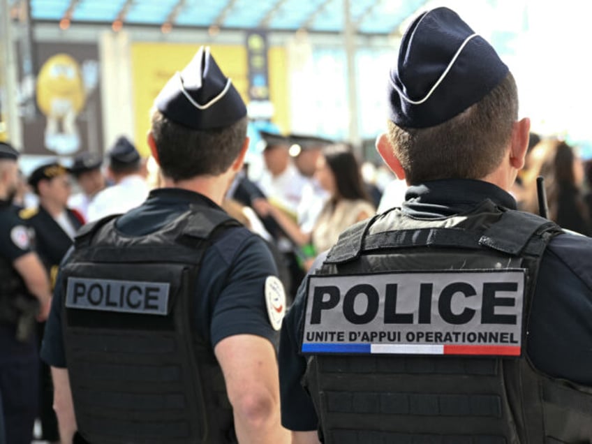 Police officers stand during a visit of France's Minister of the Interior at Gare du Nord