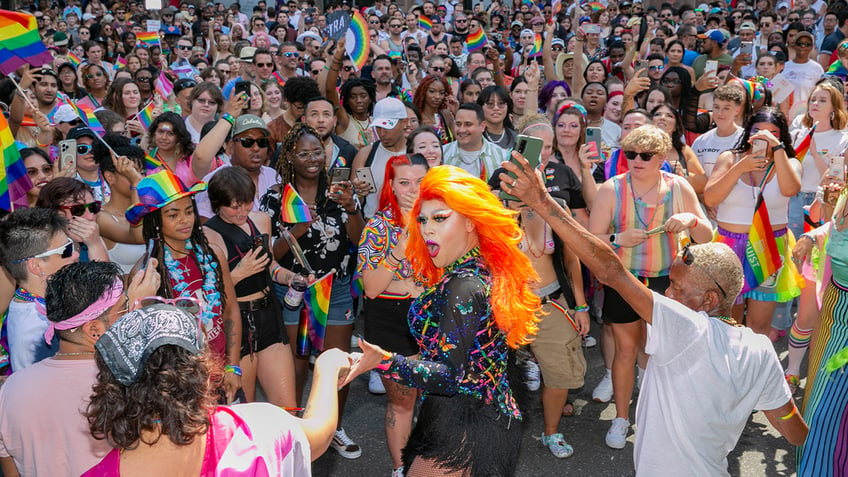 Drag queen during pride event