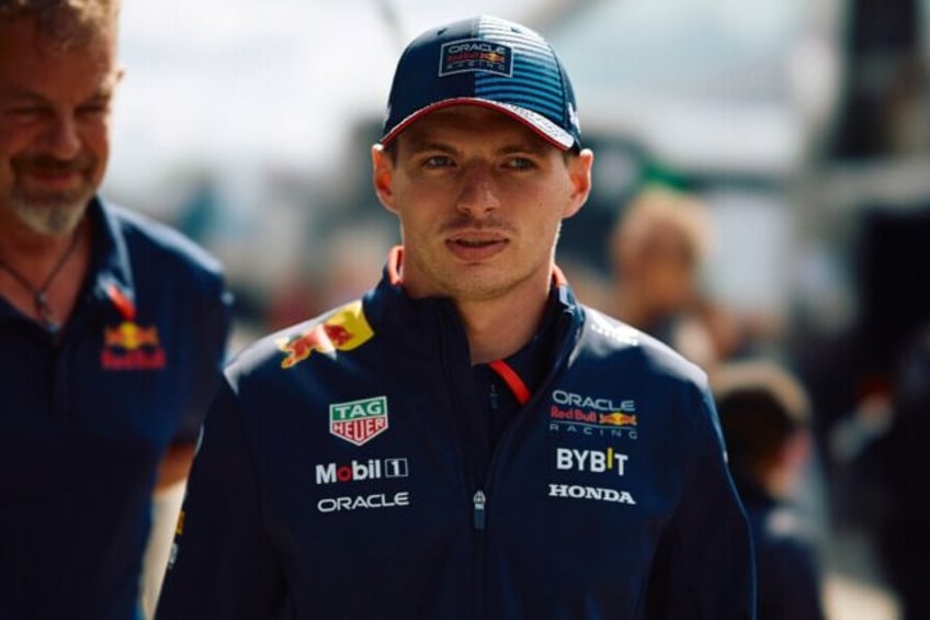 Max Verstappen at Silverstone on Thursday after clearing the air with his friend Lando Nor