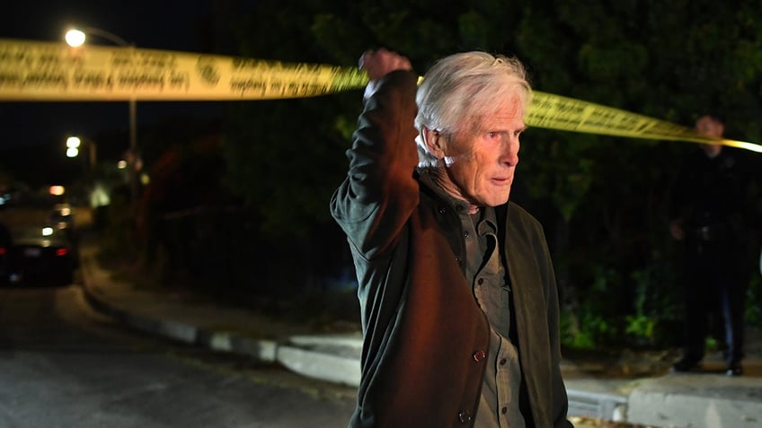 Keith Morrison outside of Matthew Perry's home