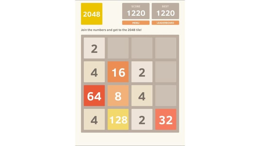 View of the game 2048