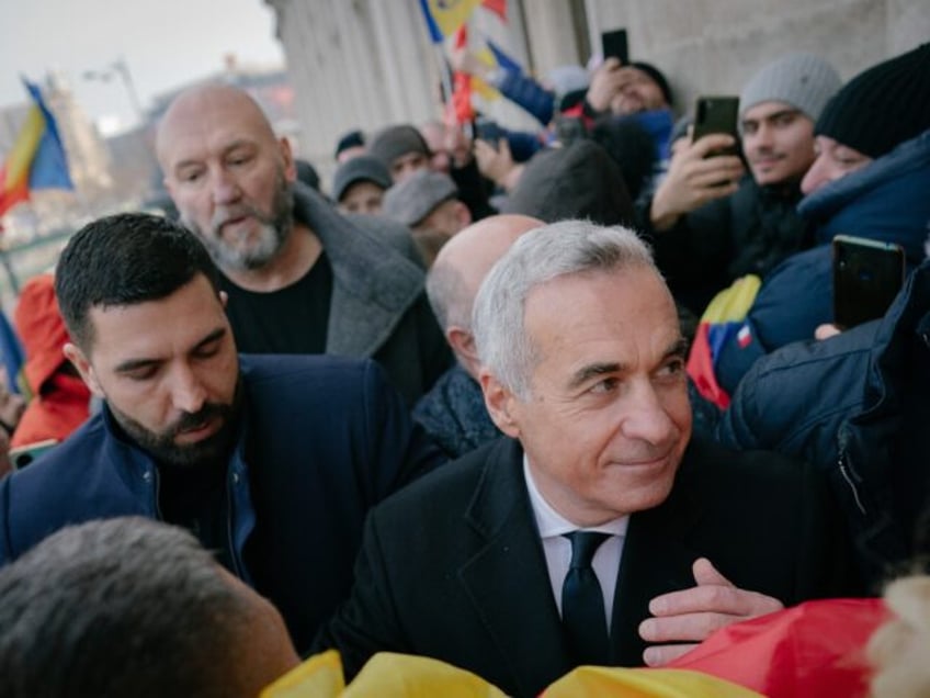 Calin Georgescu, Romania's presidential candidate, outside the Bucharest Court of Appeal,